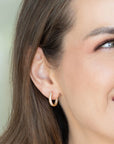 Zirconia Click Hoop Earrings