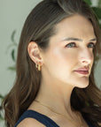 Gold Textured Open Hoop Earrings