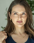 Gold Textured Open Hoop Earrings