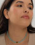 Boho Turquoise Crystal Choker with Tiger’s Eye
