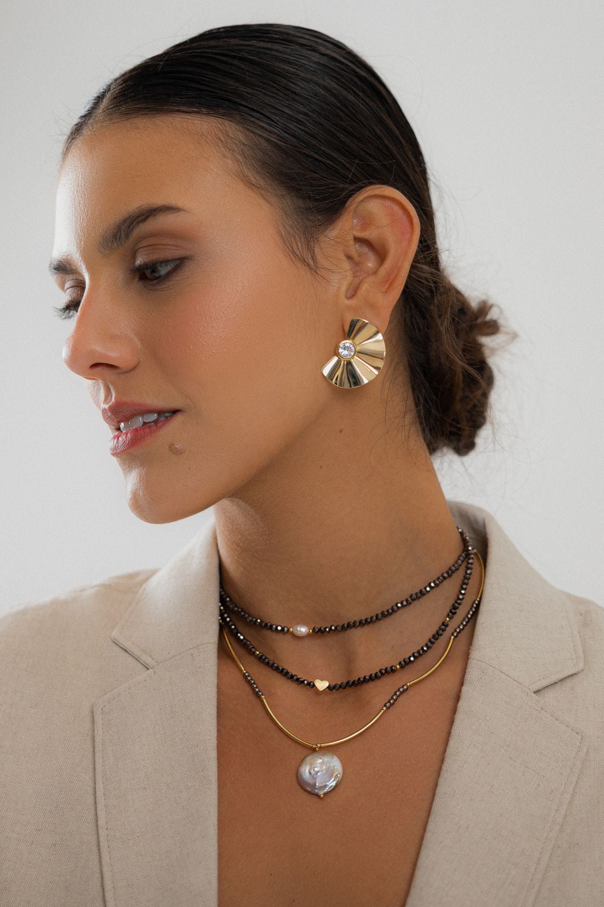 Crystal Choker with Heart Charm