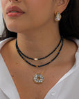 Crystal Choker with Heart Charm