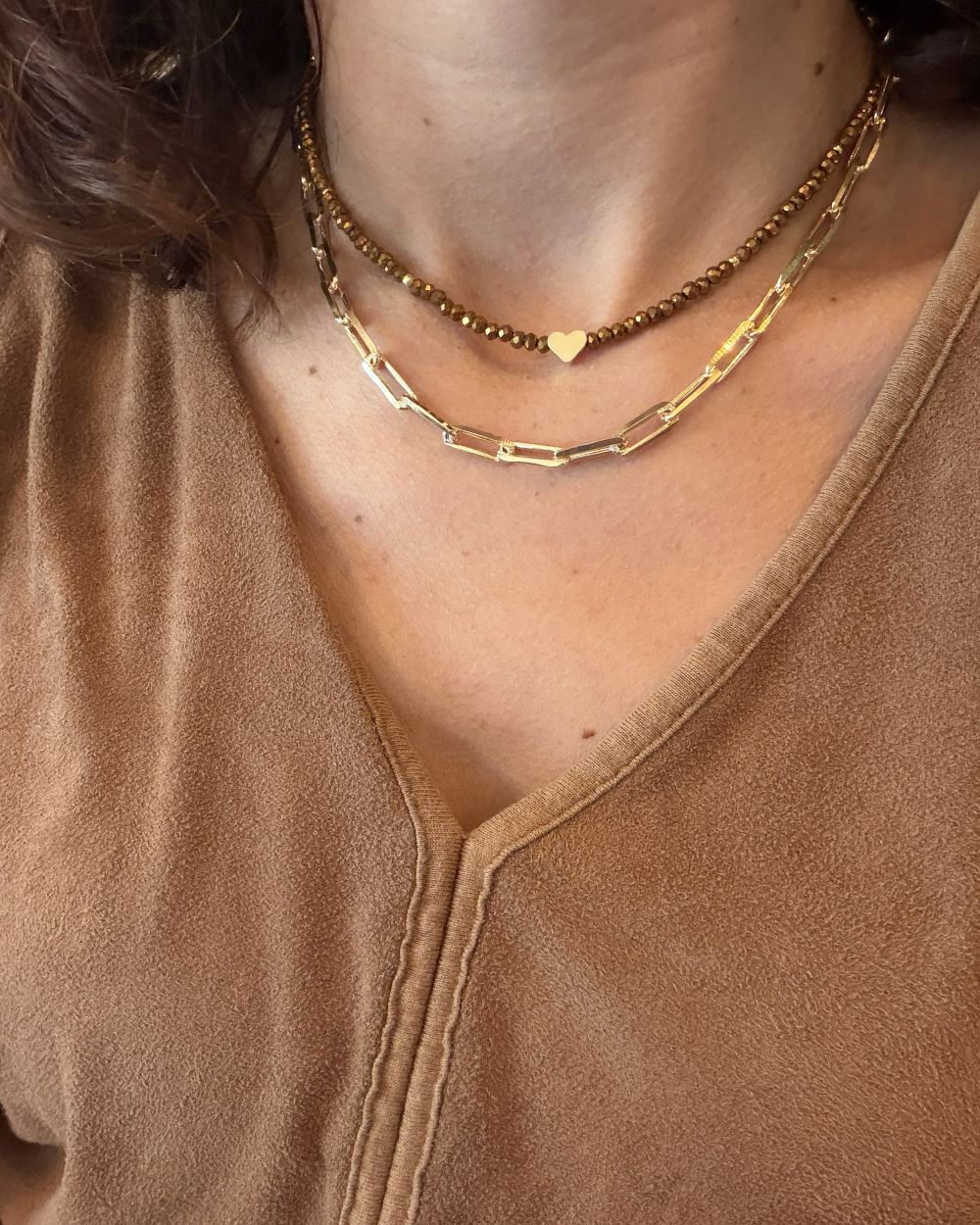 Crystal Choker with Heart Charm