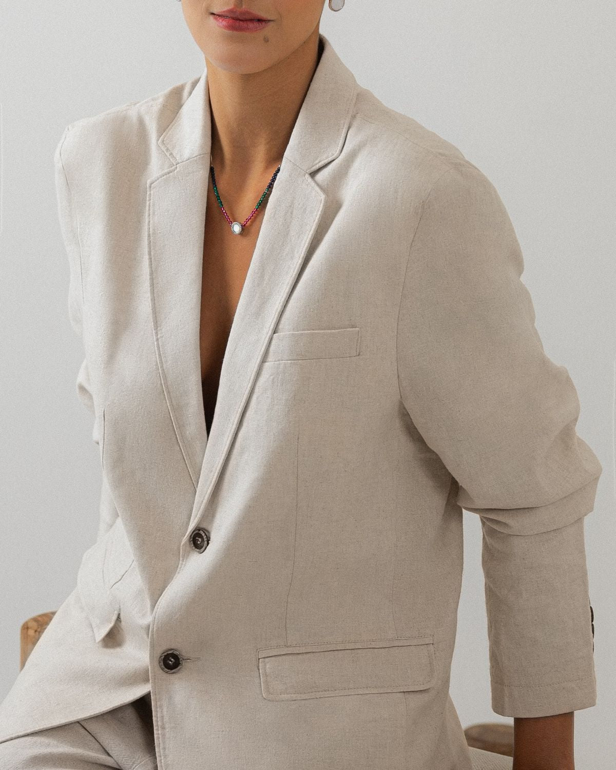 Crystal Necklace with Mother-of-Pearl Pendant