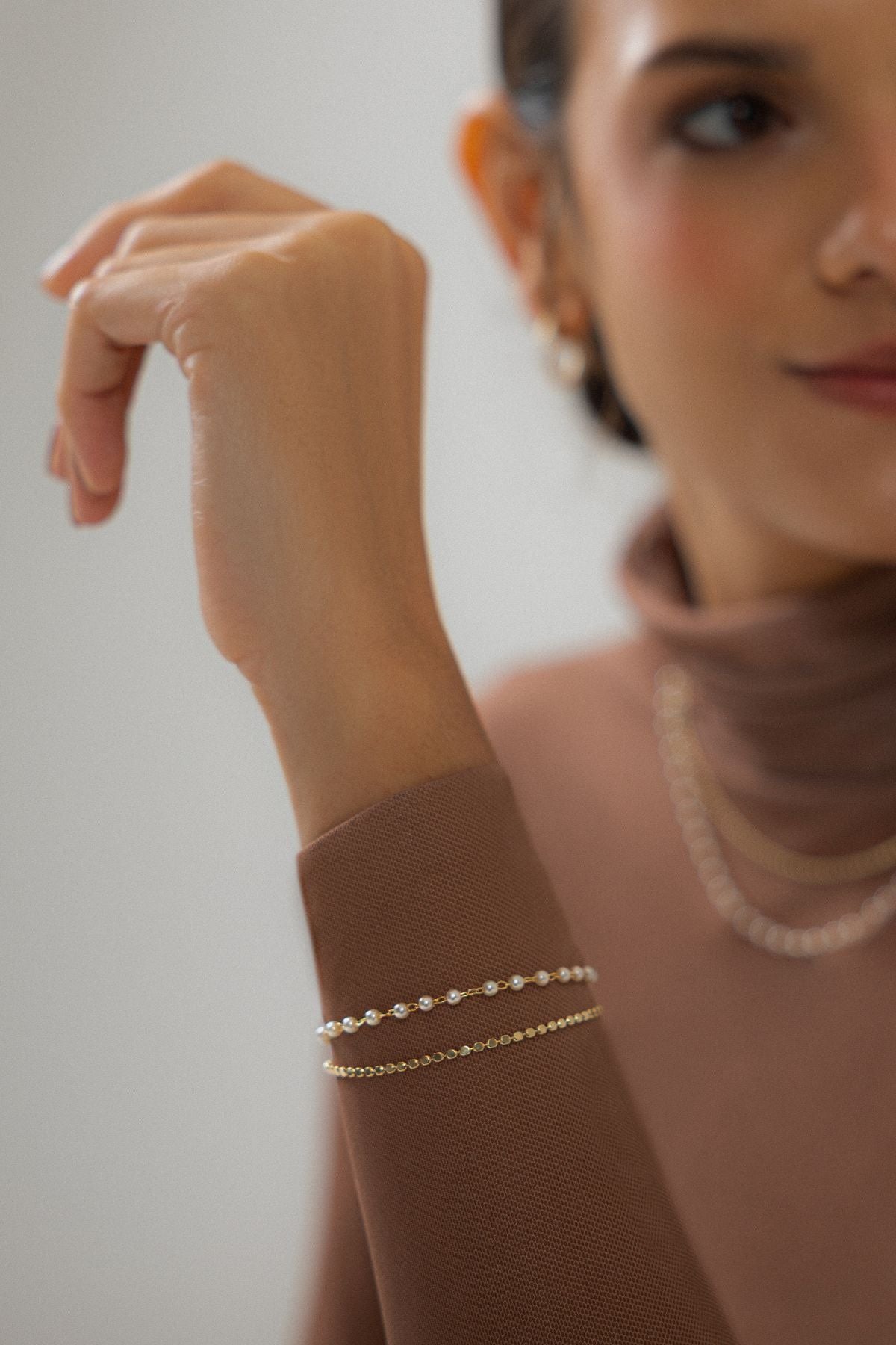 Double Bracelet with Pearl