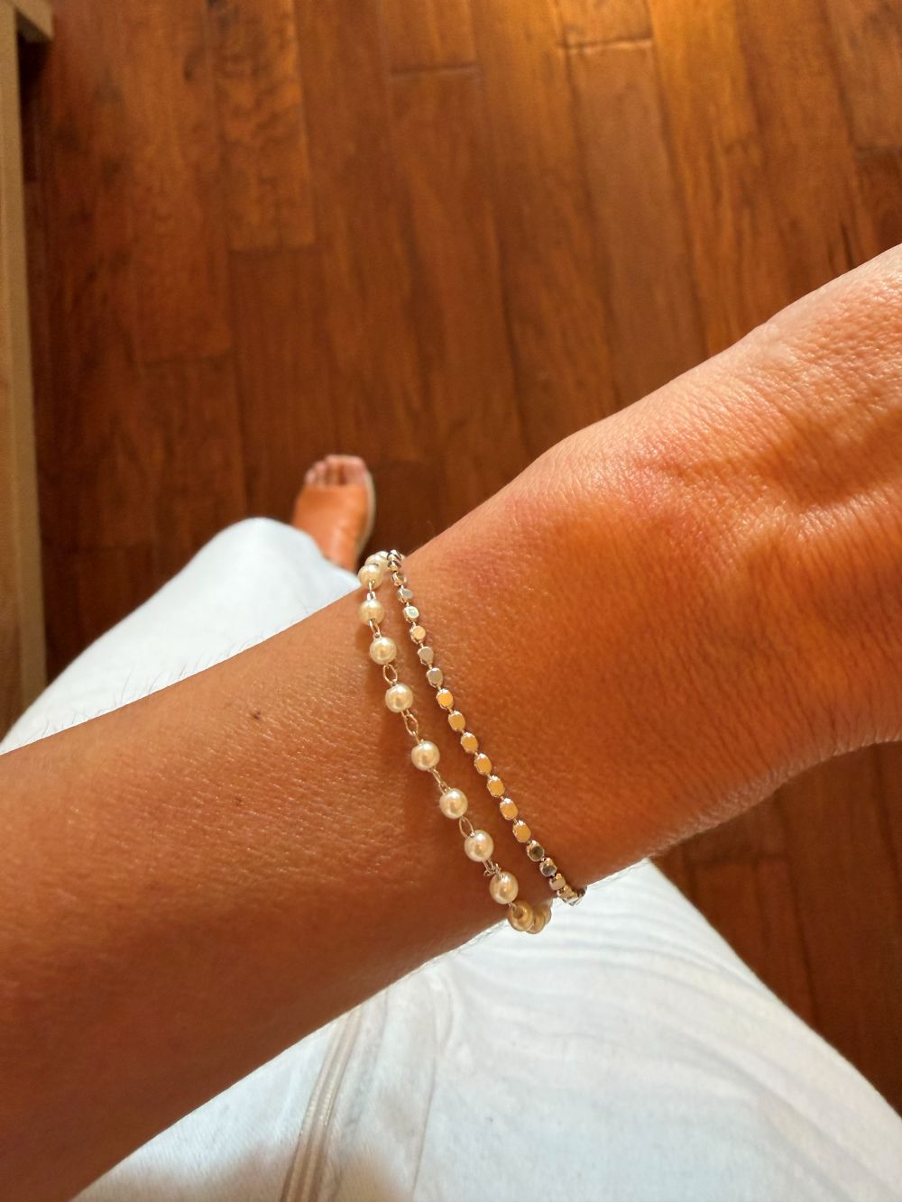 Double Bracelet with Pearl