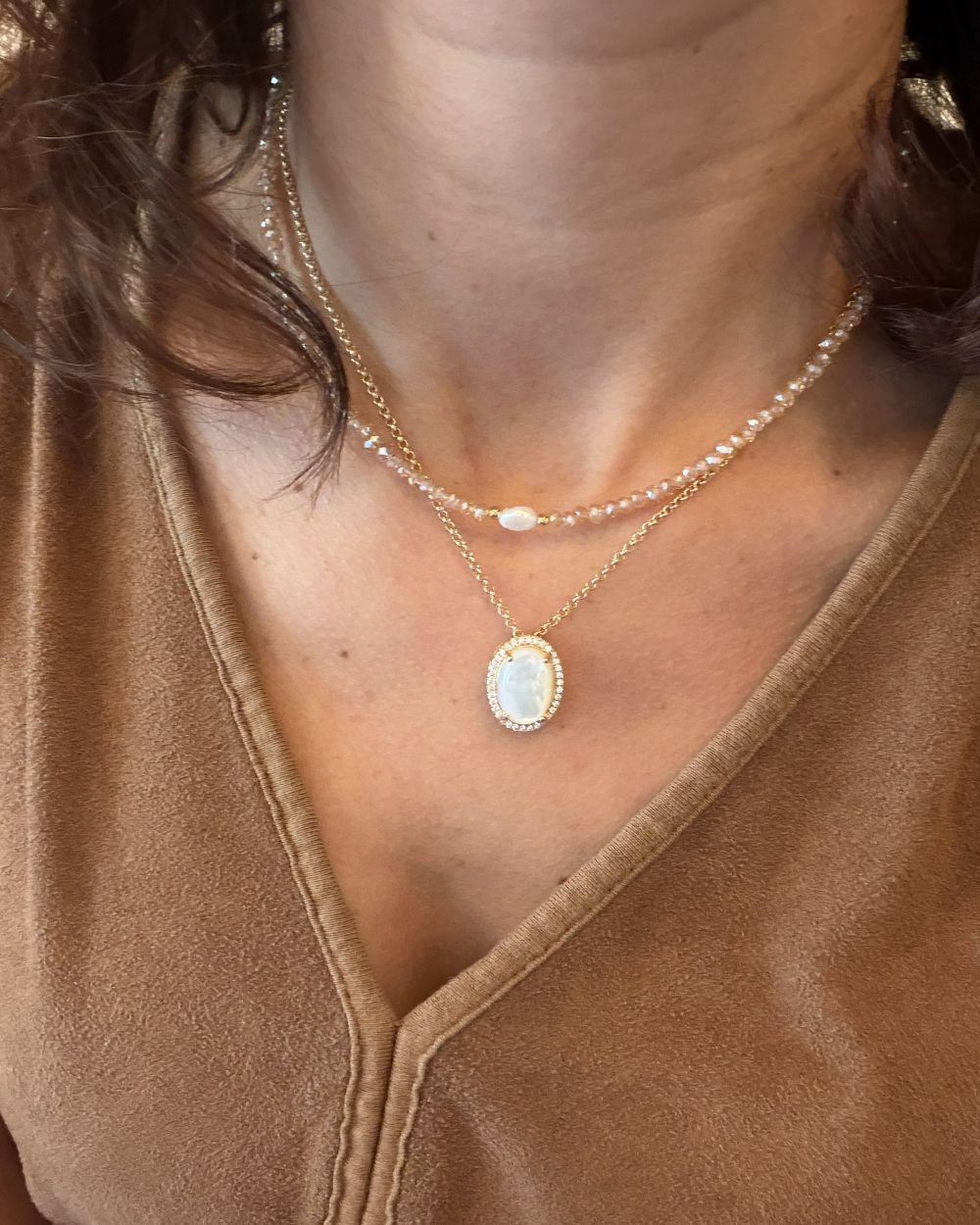 Fresh Pearl Crystal Choker