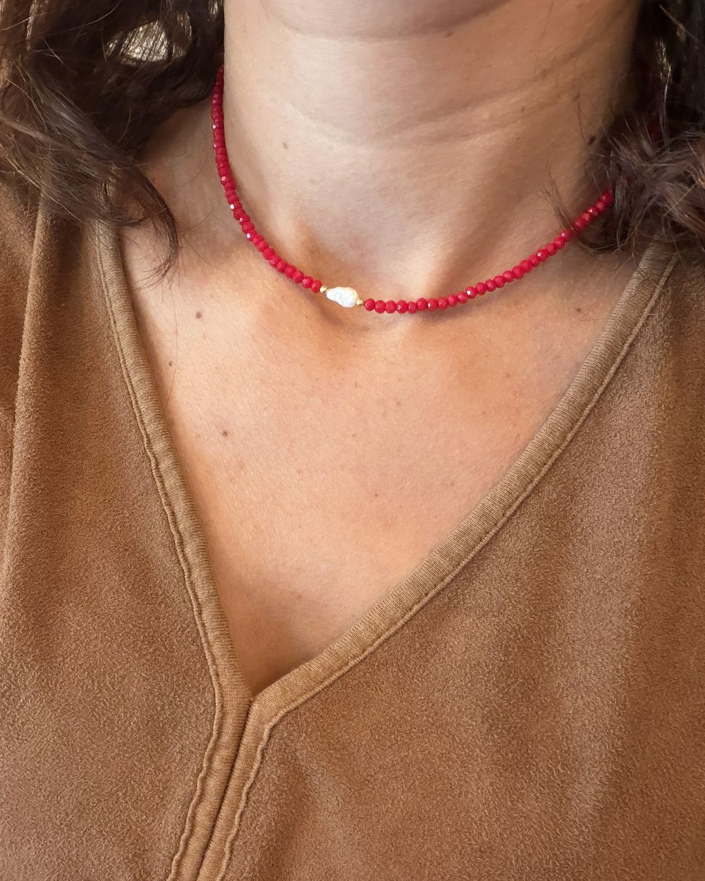 Fresh Pearl Crystal Choker