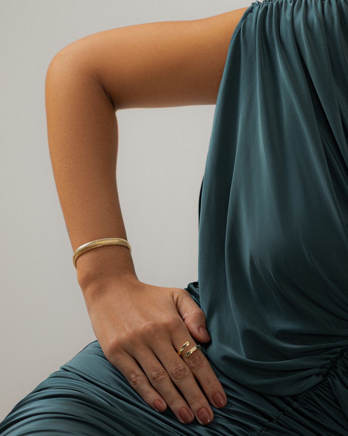 Gold Flat snake Chain Bracelet