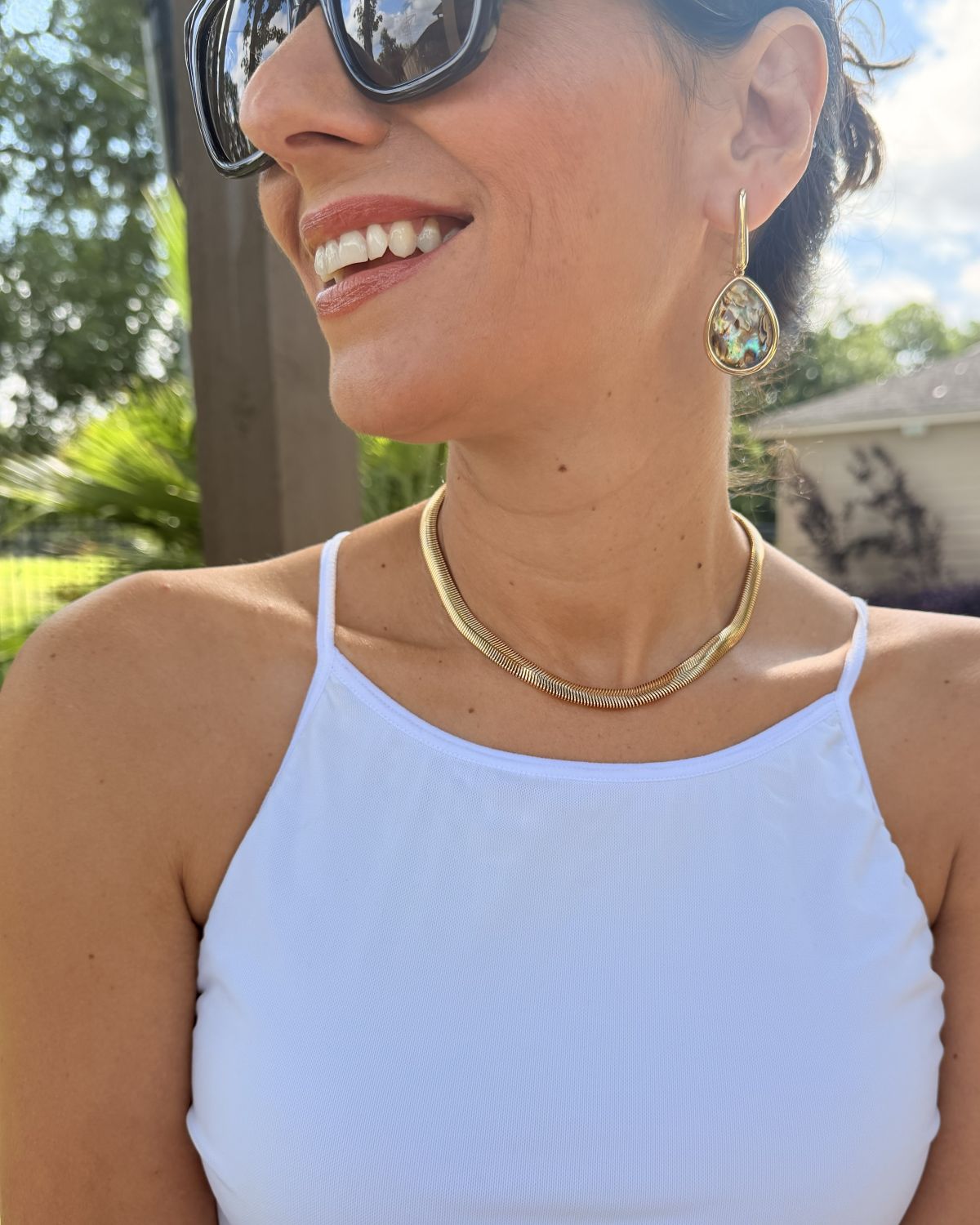 Gold Flat Snake Necklace