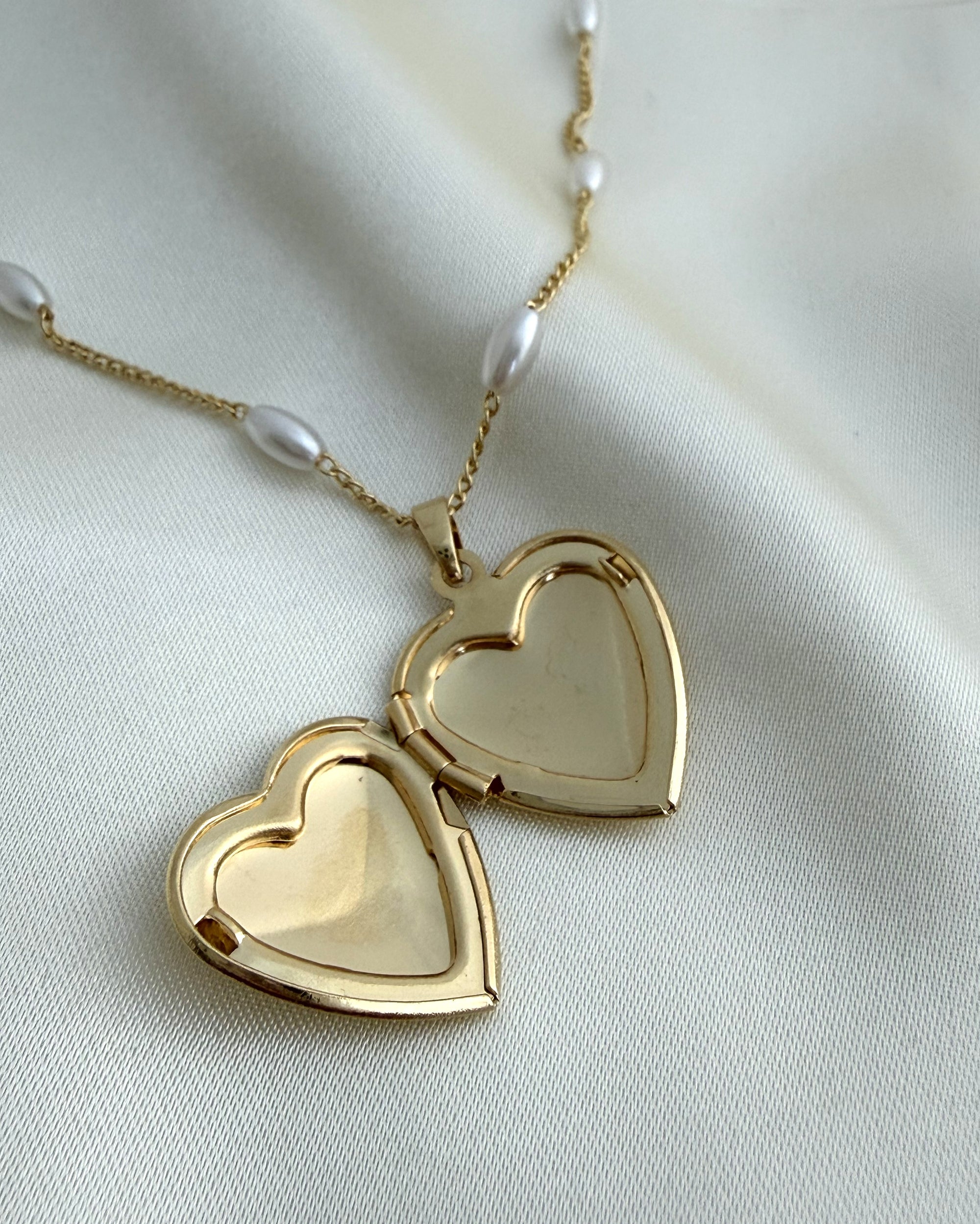 Gold Heart Locket Necklace