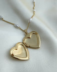 Gold Heart Locket Necklace