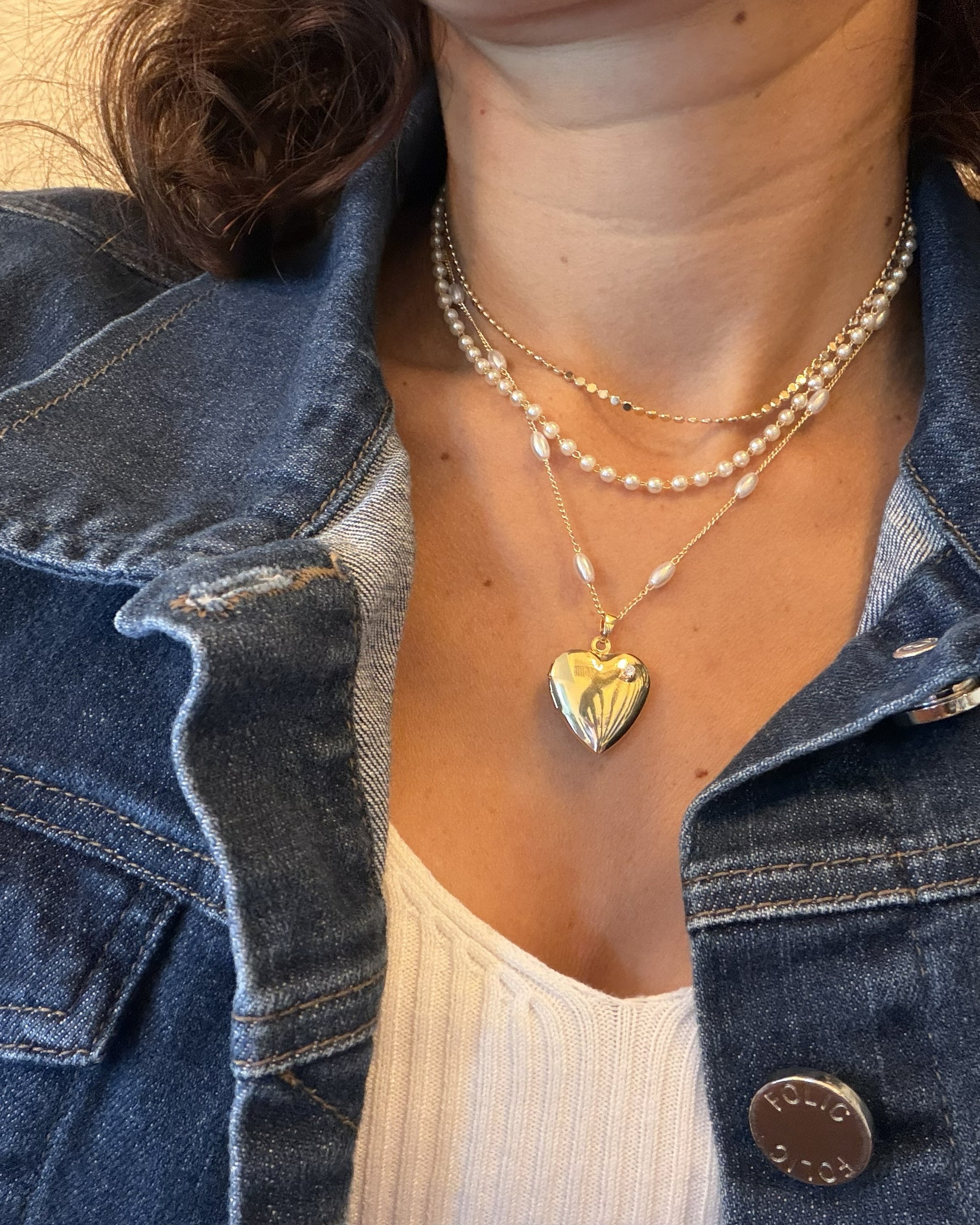 Gold Heart Locket Necklace