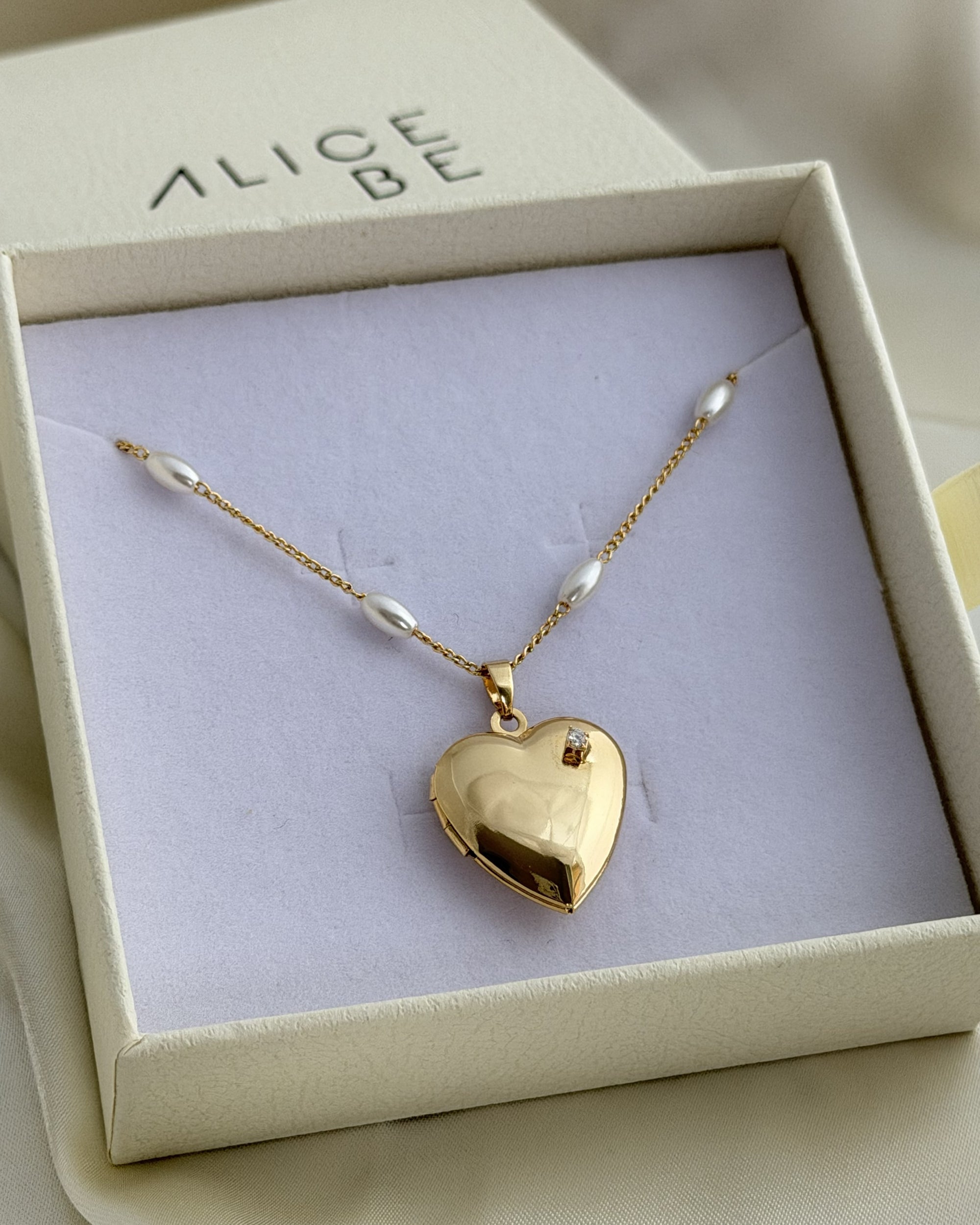 Gold Heart Locket Necklace