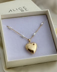 Gold Heart Locket Necklace