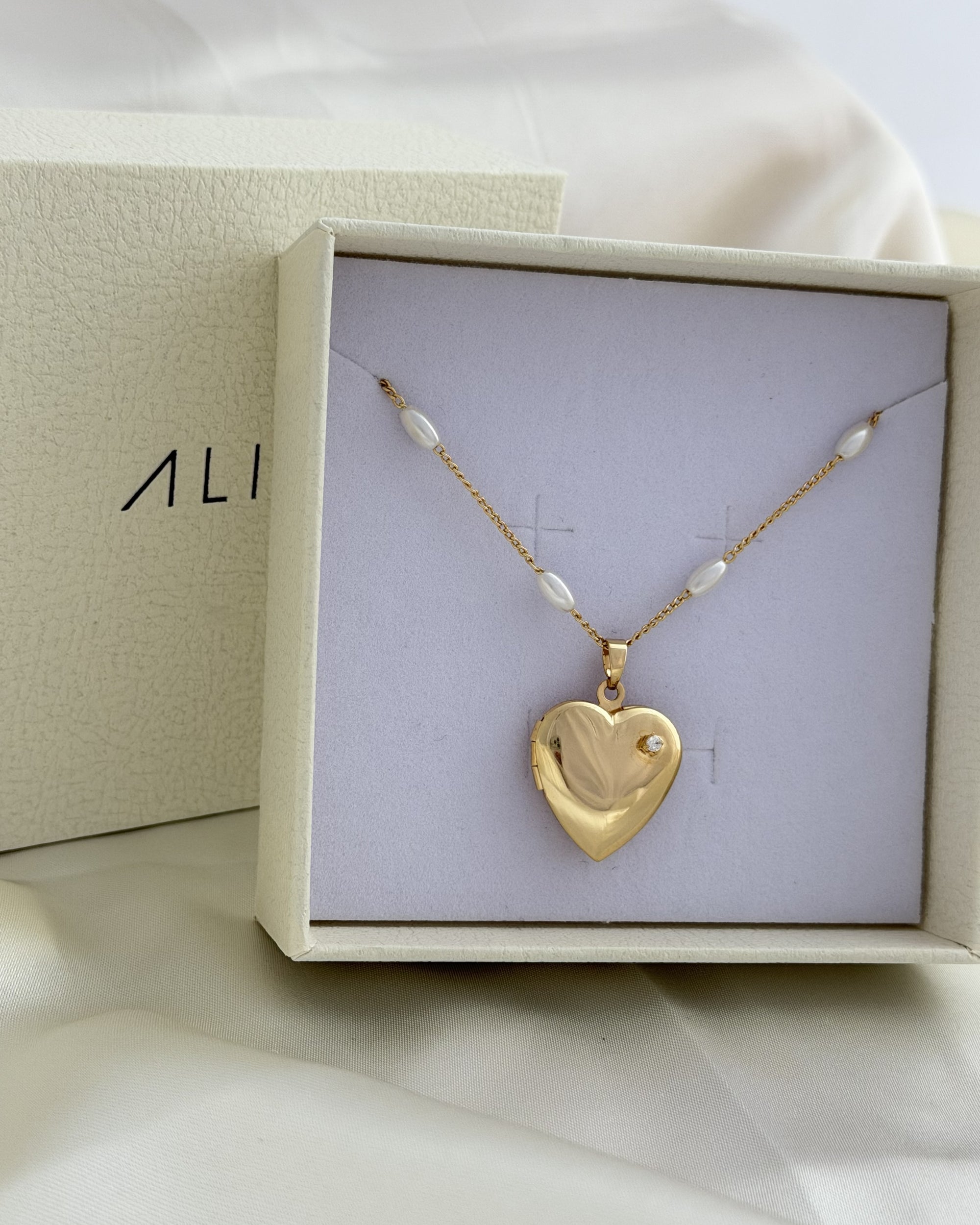 Gold Heart Locket Necklace