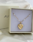 Gold Heart Locket Necklace