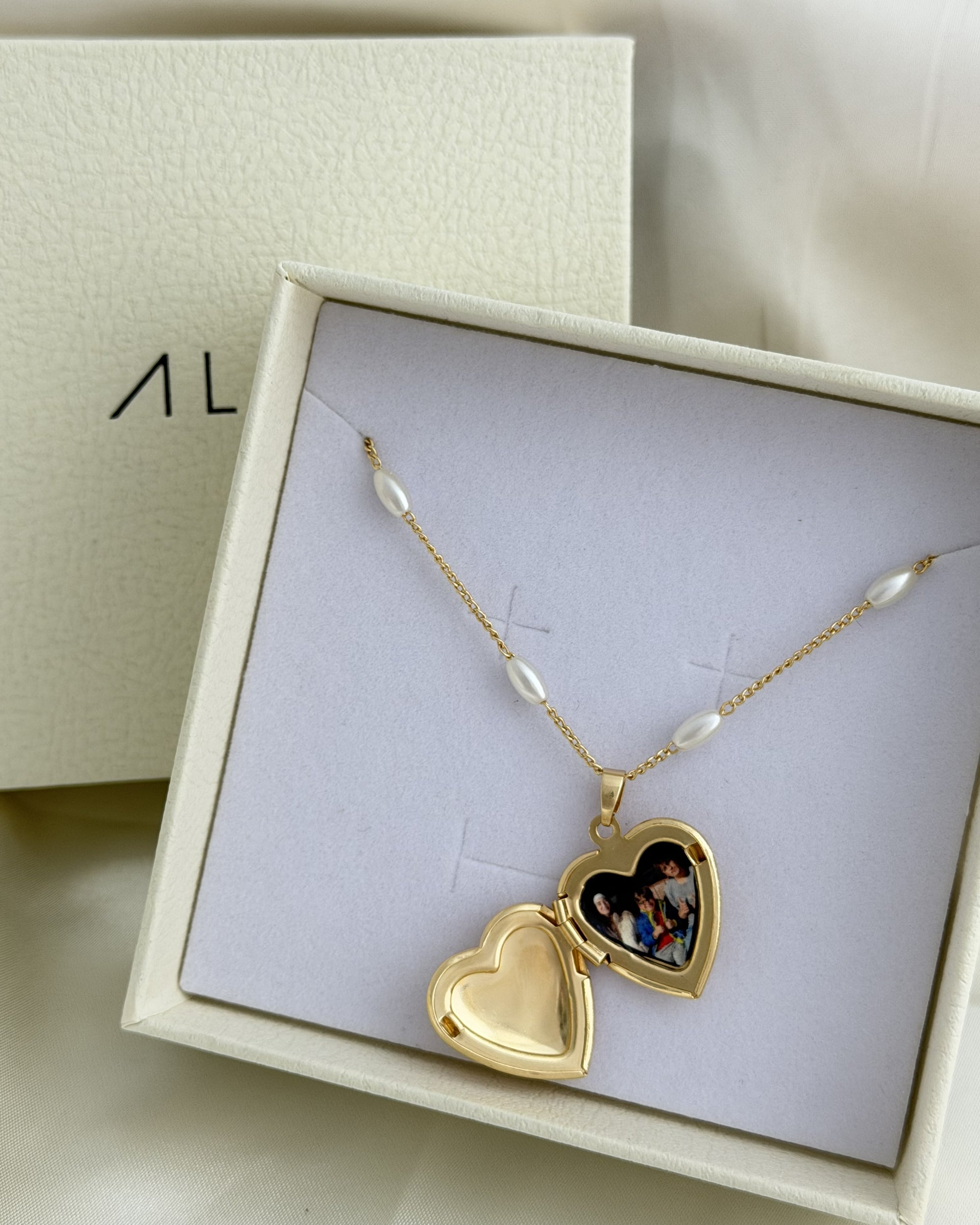 Gold Heart Locket Necklace