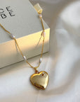 Gold Heart Locket Necklace