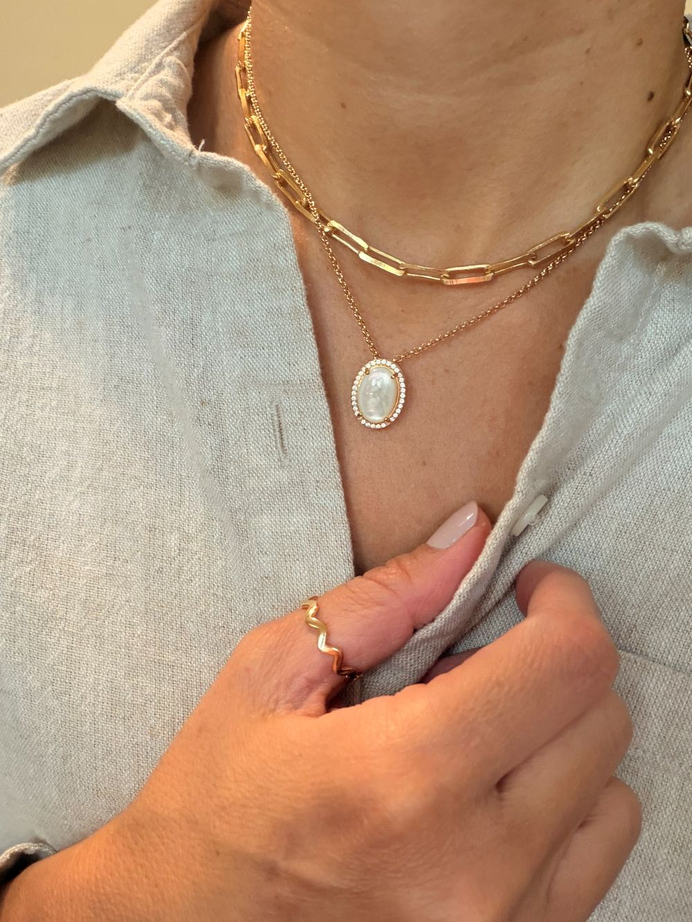 Gold Paperclip Chain Necklace