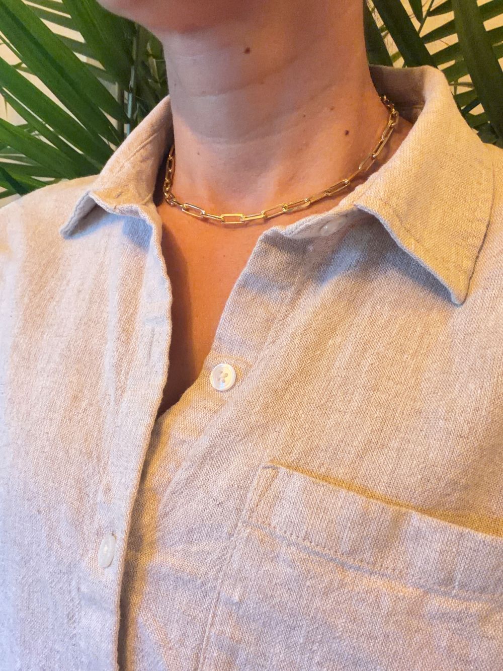 Gold Paperclip Chain Necklace
