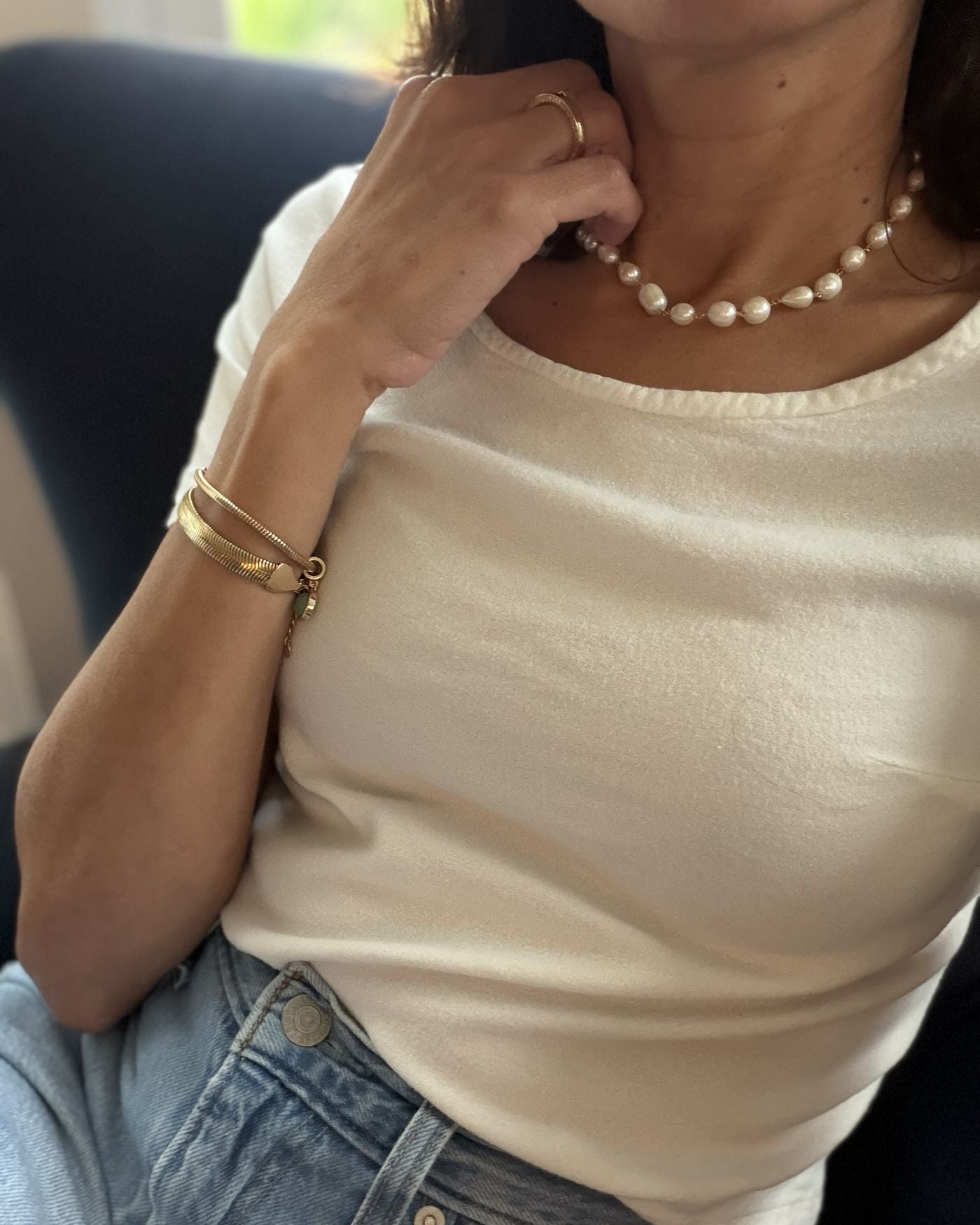 Natural Pearl Choker Necklace