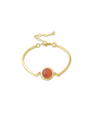 Natural Stone Gold-Plated Curved Bracelet