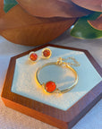 Natural Stone Gold-Plated Curved Bracelet