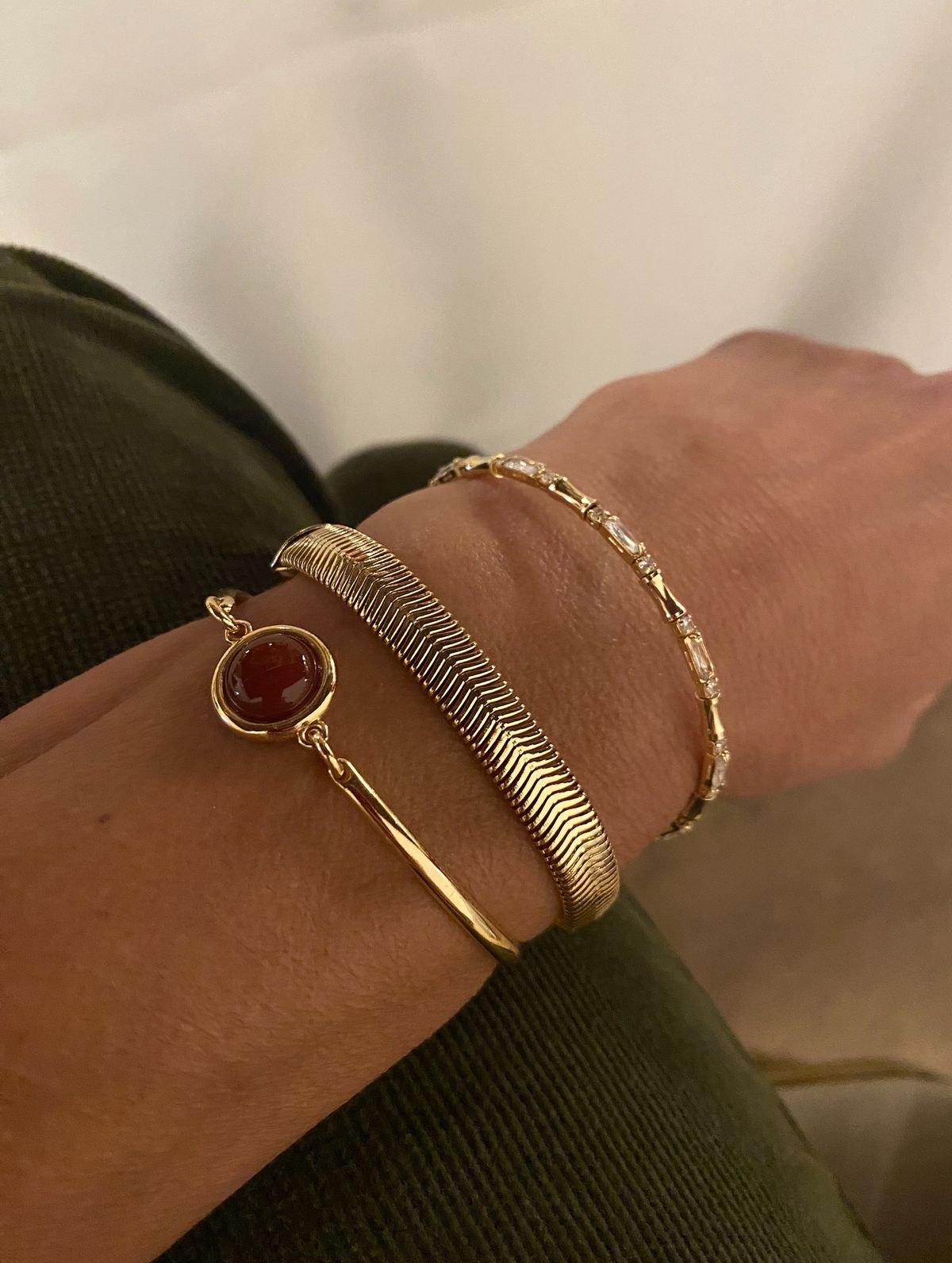 Gold Flat Snake Chain Bracelet