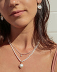 Off-White Crystal Pearl Necklace