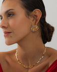 Organic Dual Gold Earrings