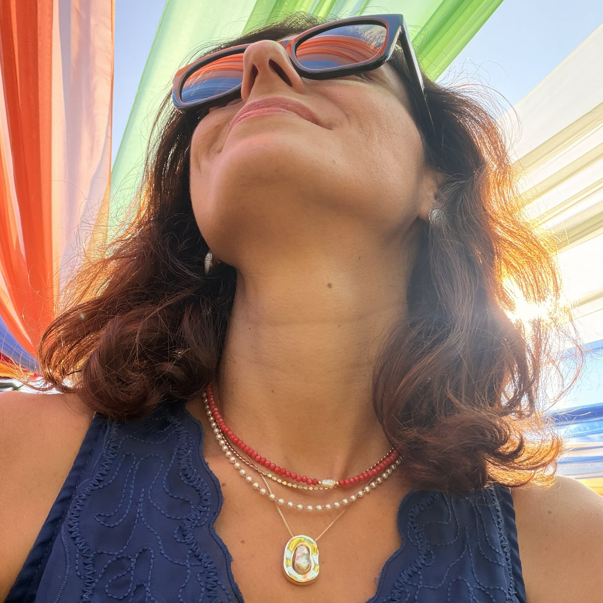 Gold Organic Pearl Necklace