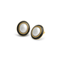Natural Pearl Half Ball Oval Stud Earrings
