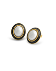 Natural Pearl Half Ball Oval Stud Earrings