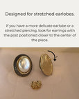 Natural Pearl Half Ball Oval Stud Earrings