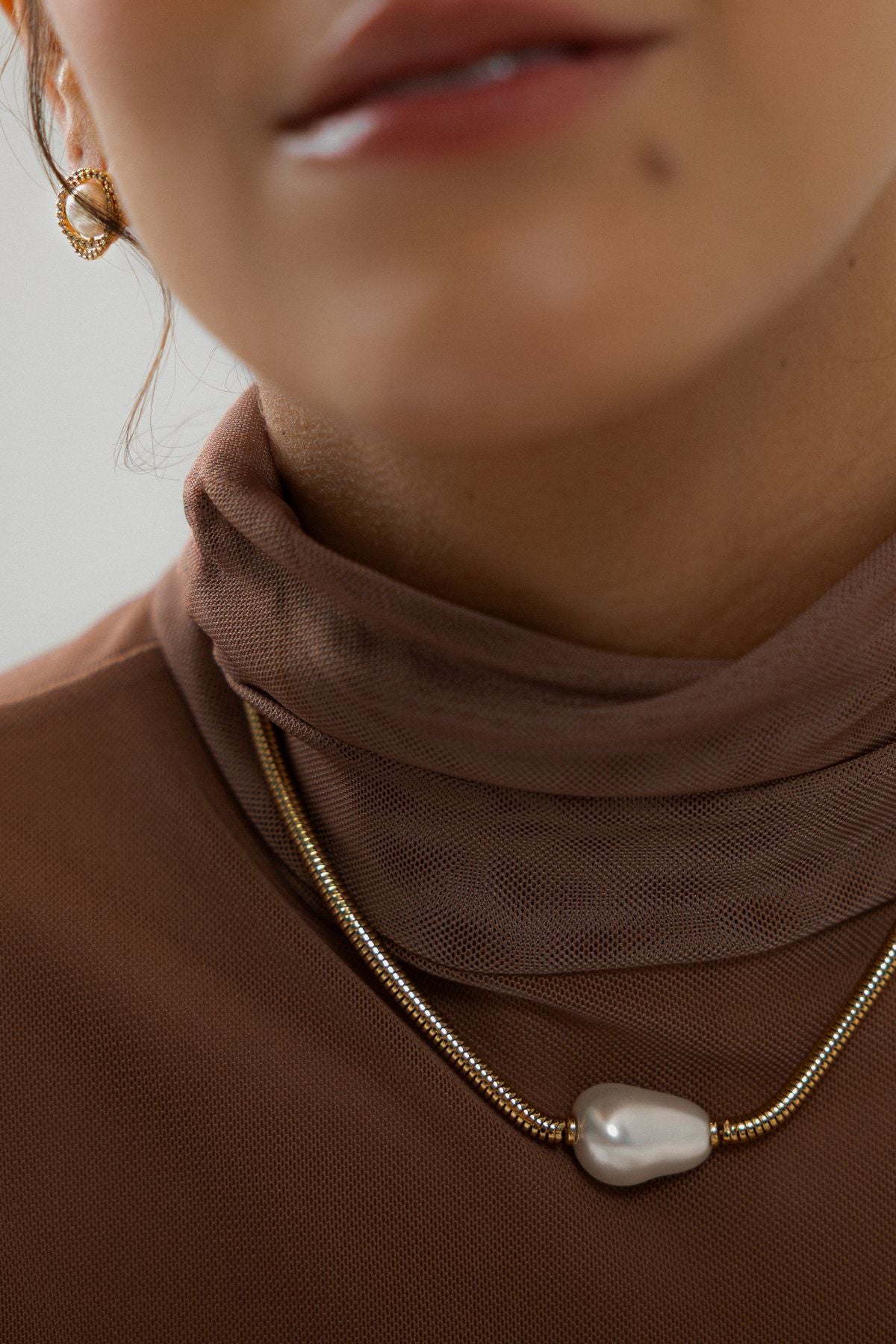 Pearl Snake Chain Choker