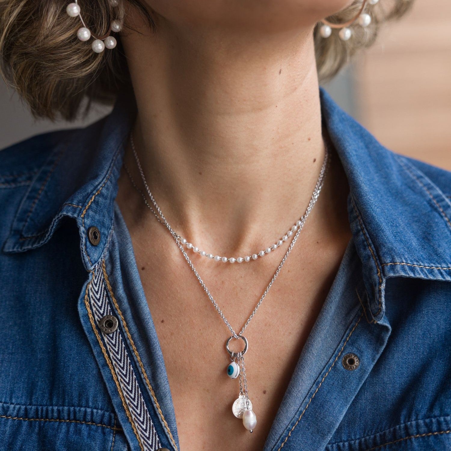 Saint Benedict and Evil Eye Necklace