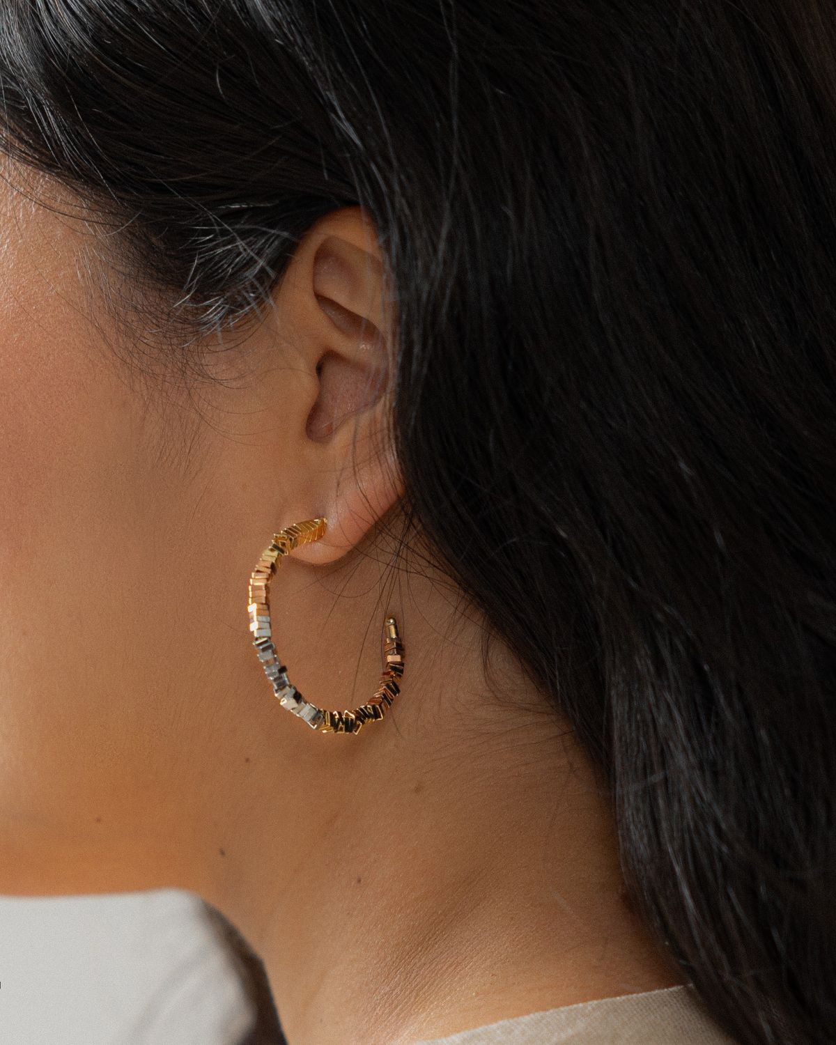 Tri-tones Hoop Earrings